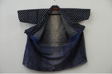 アンティーク雑貨　○古い木綿着物　5点(絣古布材料)