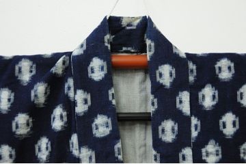 アンティーク雑貨　○古い木綿着物　5点(絣古布材料)