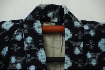 アンティーク雑貨　○古い木綿着物　5点(絣古布材料)