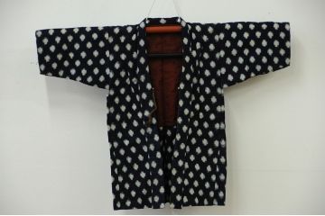 アンティーク雑貨　○古い木綿着物　5点(絣古布材料)