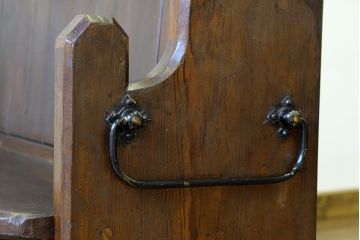 アンティーク家具　イギリスアンティーク　パイン材チャーチベンチ教会長椅子