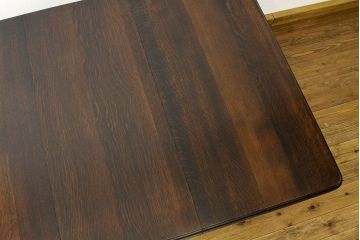 アンティーク家具　イギリスアンティーク　ツイストレッグエクステンションテーブル(オーク材)