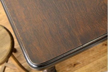 アンティーク家具　イギリスアンティーク　ツイストレッグエクステンションテーブル(オーク材)