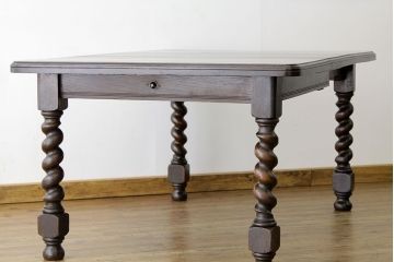 アンティーク家具　イギリスアンティーク　ツイストレッグエクステンションテーブル(オーク材)