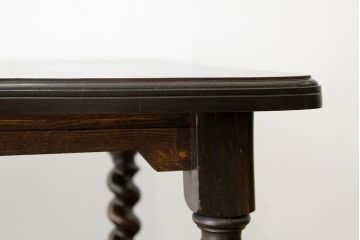 アンティーク家具　イギリスアンティーク　ツイストレッグエクステンションテーブル(オーク材)
