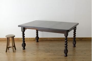 アンティーク家具　イギリスアンティーク　ツイストレッグエクステンションテーブル(オーク材)
