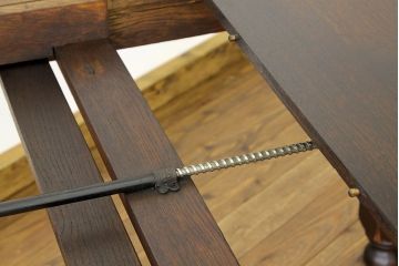 アンティーク家具　イギリスアンティーク　ツイストレッグエクステンションテーブル(オーク材)