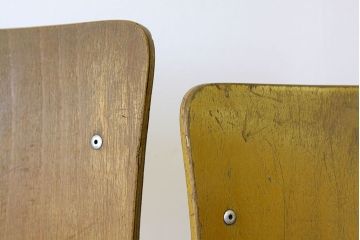 ヴィンテージ家具　イギリスビンテージ　スクールパイプチェア2脚セット　スタッキング椅子
