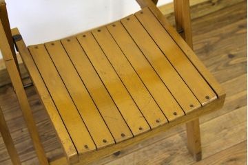ヴィンテージ家具　イギリスビンテージ　フォールディングチェア折り畳み椅子2脚セット