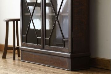 アンティーク家具　イギリスアンティーク ブックケース・ガラスショーケース・キャビネット(本箱)