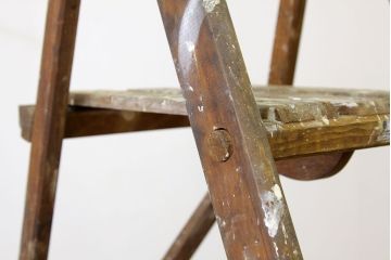 アンティーク雑貨　イギリスアンティーク　ウッドステップラダー脚立梯子(ディスプレイ用)(1)