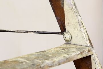 アンティーク雑貨　イギリスアンティーク　ウッドステップラダー脚立梯子(ディスプレイ用)(3)