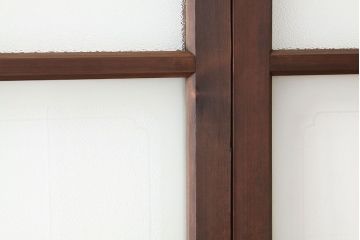 アンティーク　巾のせまいダイヤガラス引き戸2枚セット(建具、ガラス戸)