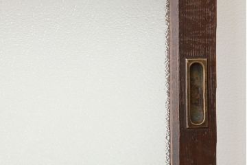 アンティーク　巾のせまいダイヤガラス引き戸2枚セット(建具、ガラス戸)