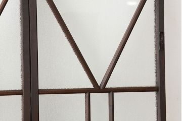 大正ロマン　素敵なデザインの巾のせまい菱型ダイヤガラス引き戸(建具・ガラス戸)