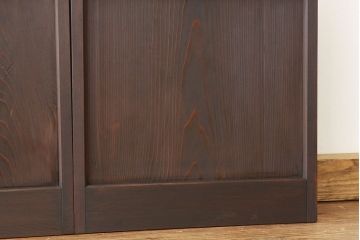 大正ロマン　素敵なデザインの巾のせまい菱型ダイヤガラス引き戸(建具・ガラス戸)