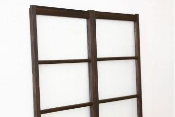 ★アンティーク　巾のせまいシンプルガラス引き戸2枚セット(建具・ガラス戸)