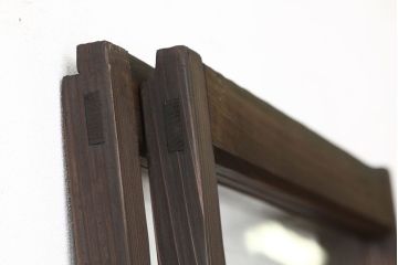 ★アンティーク　巾のせまいシンプルガラス引き戸2枚セット(建具・ガラス戸)