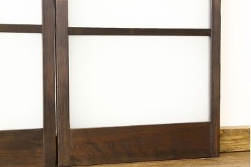 ★アンティーク　巾のせまいシンプルガラス引き戸2枚セット(建具・ガラス戸)