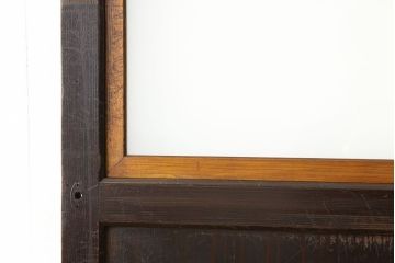 アンティーク　使い込まれたガラス入り帯戸(ガラス帯戸、扉・板戸)