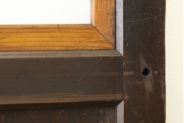 アンティーク　使い込まれたガラス入り帯戸(ガラス帯戸、扉・板戸)