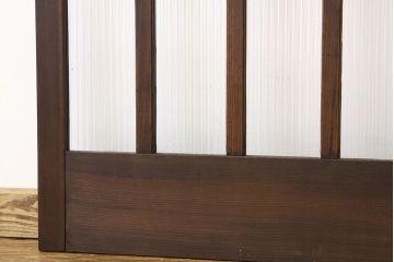 アンティーク　古い木のモールガラス格子戸2枚セット(ガラス戸・引き戸)