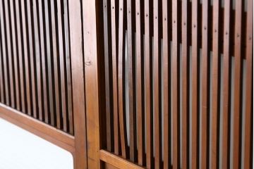 すりガラスと銀モールガラス入り格子戸4枚セット(引き戸・ガラス戸)