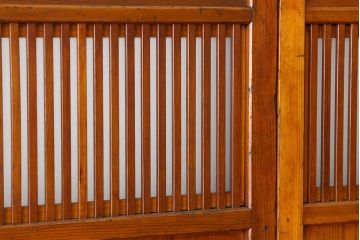 すりガラスと銀モールガラス入り格子戸4枚セット(引き戸・ガラス戸)