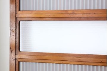 すりガラスと銀モールガラス入り格子戸4枚セット(引き戸・ガラス戸)