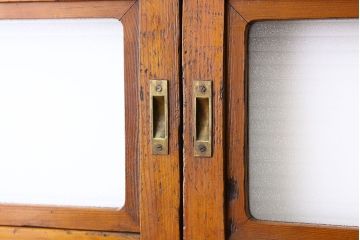 すりガラスと銀モールガラス入り格子戸4枚セット(引き戸・ガラス戸)