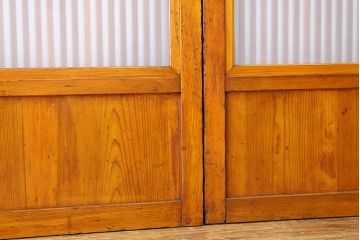 すりガラスと銀モールガラス入り格子戸4枚セット(引き戸・ガラス戸)