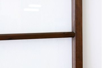 アンティーク　古い木の変わり型ダイヤガラス入り引き戸4枚セット(ガラス戸)