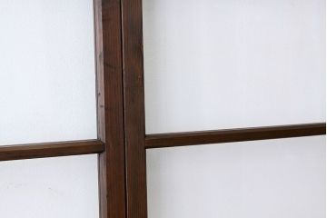 アンティーク　古い木の変わり型ダイヤガラス入り引き戸4枚セット(ガラス戸)
