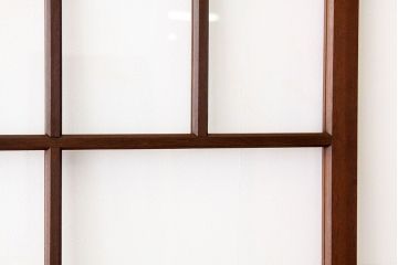 昭和レトロ　古い木のシックなガラス戸2枚セット(引き戸)
