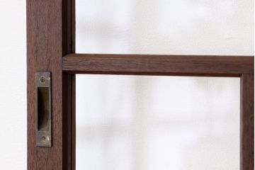 昭和レトロ　古い木のシックなガラス戸2枚セット(引き戸)