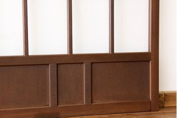 昭和レトロ　古い木のシックなガラス戸2枚セット(引き戸)
