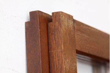 昭和レトロ　古い木のシックなガラス戸2枚セット(引き戸)