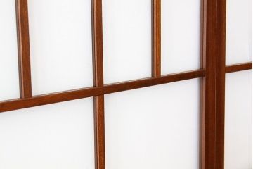 昭和レトロ　古い木のシックなガラス戸2枚セット(引き戸)