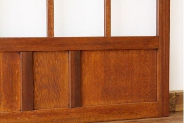 昭和レトロ　古い木のシックなガラス戸2枚セット(引き戸)