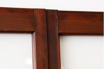 古民具・骨董　素敵なデザインの結霜ガラス入り引き戸4枚セット(ガラス戸・建具)