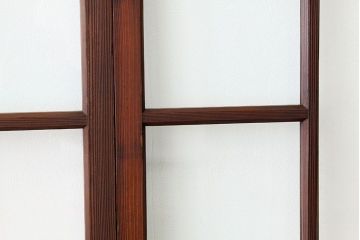 古民具・骨董　素敵なデザインの結霜ガラス入り引き戸4枚セット(ガラス戸・建具)