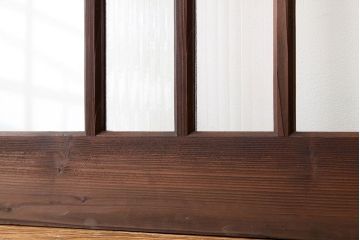 古民具・骨董　素敵なデザインの結霜ガラス入り引き戸4枚セット(ガラス戸・建具)