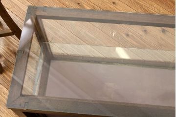 アンティーク家具　アンティーク 古いタバコ屋の重厚なR型ガラスケース(ショーケース)
