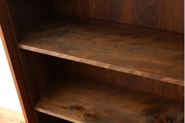 アンティーク家具　古い木のシンプルなアンティーク飾り棚(陳列棚)