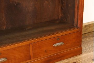アンティーク家具　古い木のシンプルなアンティーク飾り棚(陳列棚)