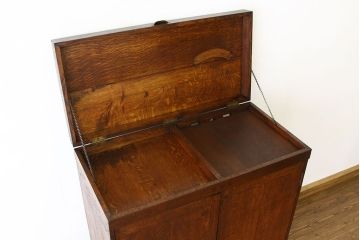 アンティーク家具　イギリスアンティーク　オーク材のリメイクレコードケース(収納棚・本棚)