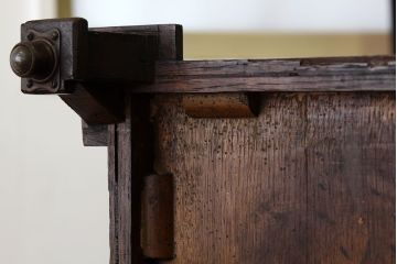 アンティーク家具　イギリスアンティーク　オーク材のリメイクレコードケース(収納棚・本棚)