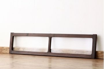 アンティーク　古い木のシンプルなモールガラス明り取り(窓)
