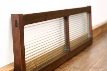 アンティーク　古い木のシンプルなモールガラス明り取り(窓)