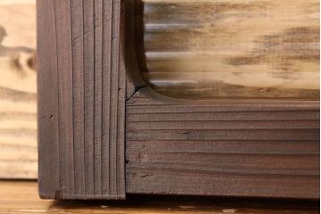 アンティーク　古い木のシンプルなモールガラス明り取り(窓)